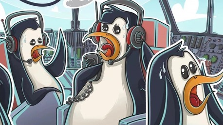 Teljes káosz lesz abból, ha pingvinek próbálnak repülőt vezetni [gsplus.hu]