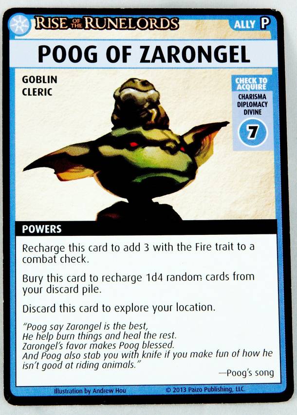 Pathfinder Adventure Card Game: Rise of the Runelords – "Poog of Zarongel" Promo Card