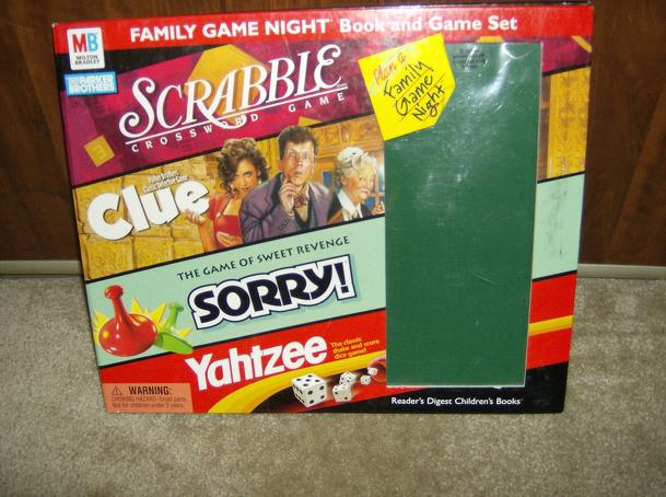 Family Game Night Book and Game Set: Scrabble, Clue, Sorry, Yahtzee