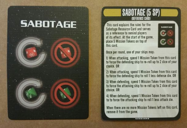 Star Trek: Attack Wing – Sabotage Cards