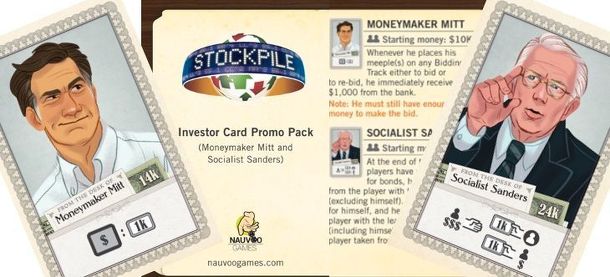 Stockpile: Investor Card Promo Pack #2 – Moneymaker Mitt and Socialist Sanders