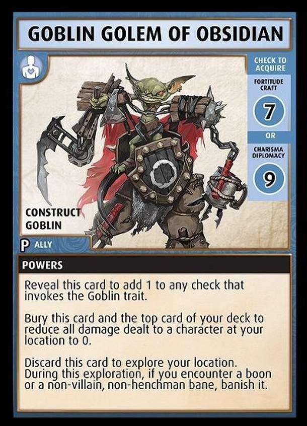 Pathfinder Adventure Card Game: "Goblin Golem of Obsidian" Promo Card