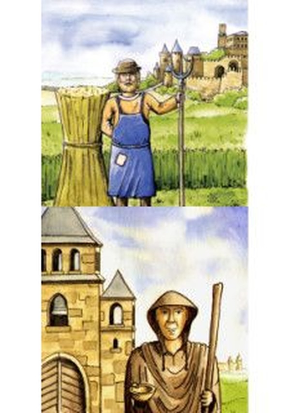 Friar & farmhand (fan expansion to Carcassonne)