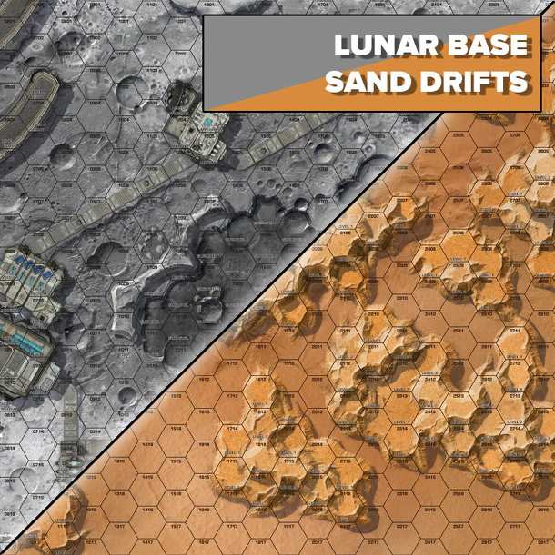 BattleTech: Alien Worlds – Lunar Base/Sand Drifts Battlemat